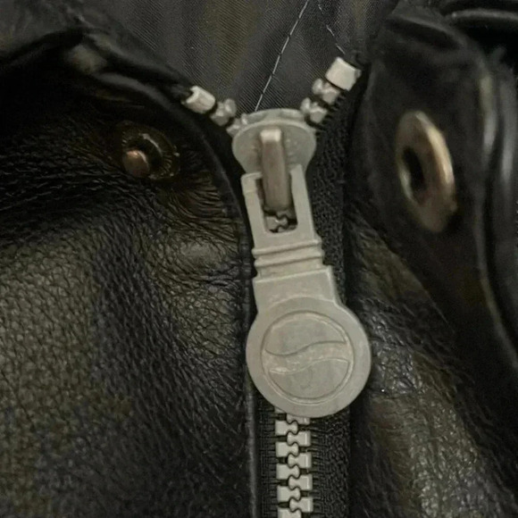 Collector Nothing Else is Pepsi black full zipper oversized leather jacket L&XL - Picture 5 of 5